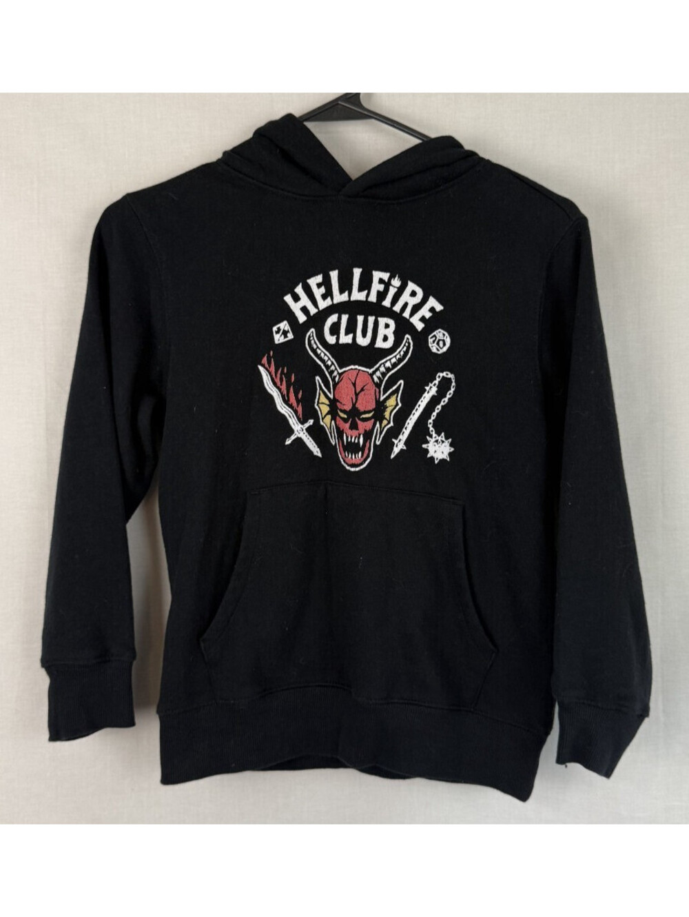 Stranger Things Hellfire Club Hoodie Youth M Red Graphic Devil Netflix Official